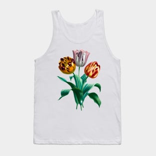 Colorful Vintage Watercolor Tulip Flowers Bouquet Tank Top